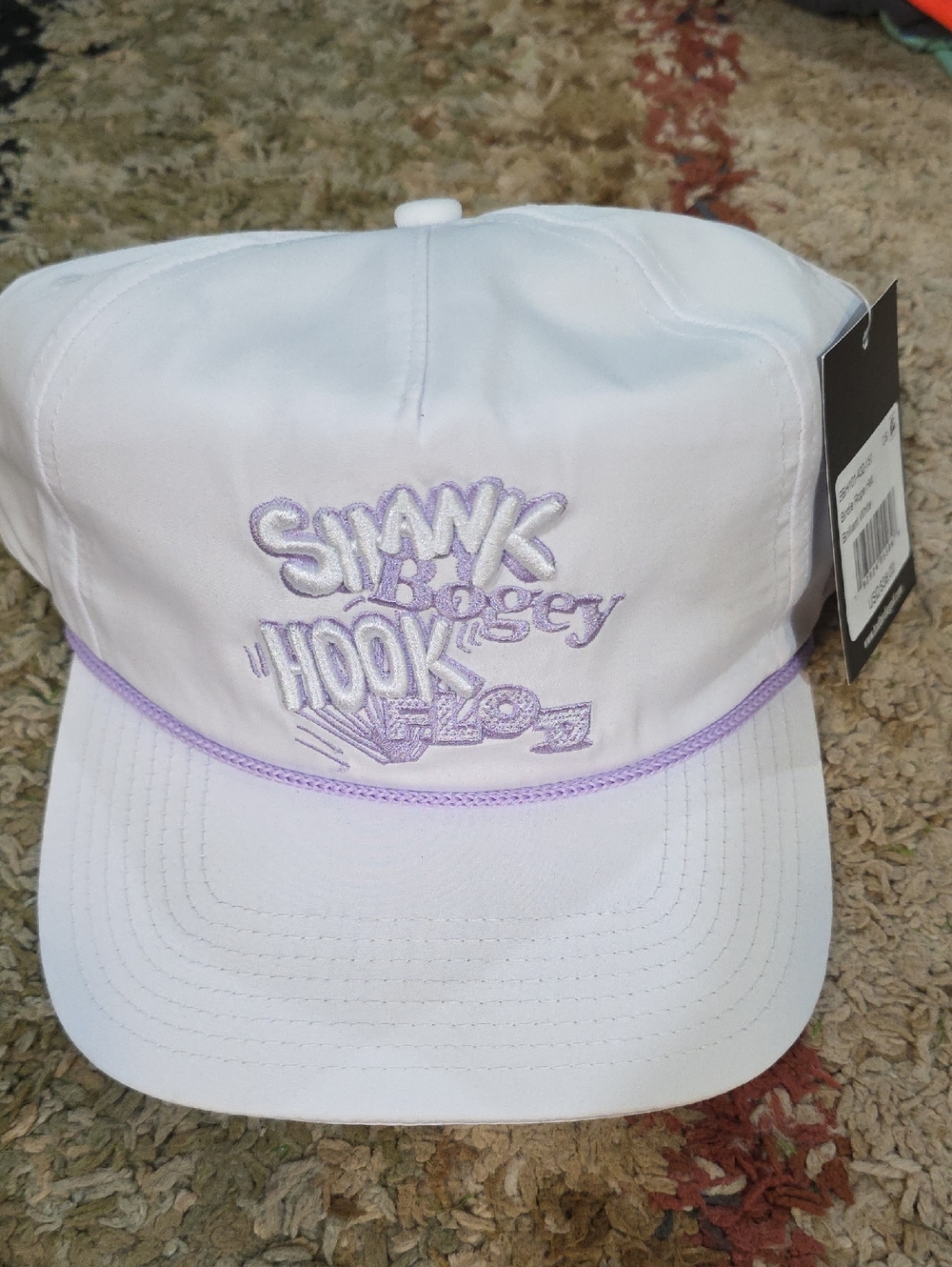 Bad Birdie White and Lilac "Swank Bogey Hook" Embroidered Golf Cap
